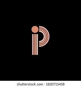Line letter P logotype pastel colors. Unique modern for company and business identity