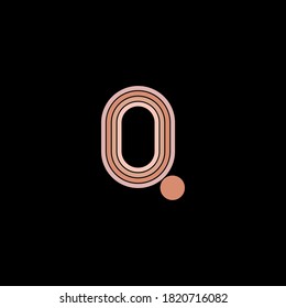 Line letter Q logotype pastel colors. Unique modern for company and business identity