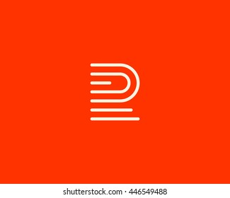 Line letter R logotype. Abstract moving airy logo icon design, ready symbol creative finger print vector sign. 