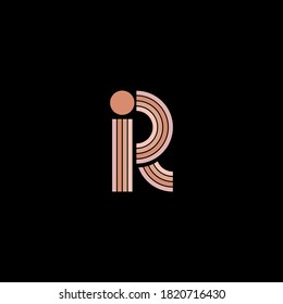 Line letter R logotype pastel colors. Unique modern for company and business identity