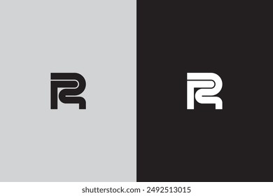 Line Letter R Monogram. Vector Logo.