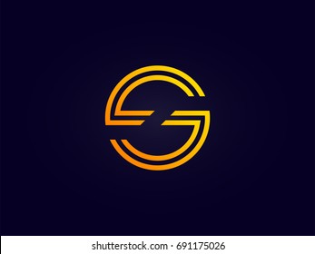 Line letter S logotype. Round letter S design concept based of circle. Minimal Line S monogram. Creative Graphic Alphabet Symbol for Corporate Business Identity. Creative Vector element