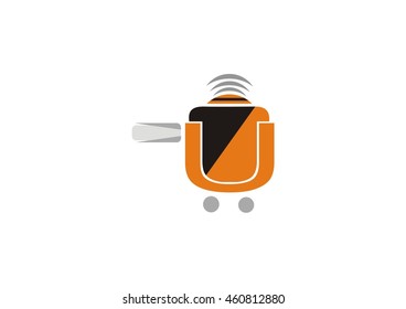 Line letter  T & U logotype. Abstract moving airy logo icon design, ready symbol creative finger print vector sign