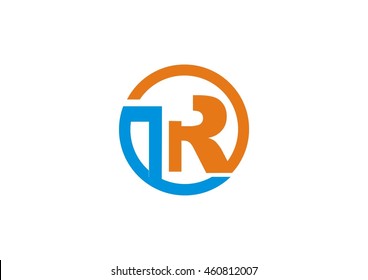Line letter TR logotype. Abstract moving airy logo icon design, ready symbol creative finger print vector sign