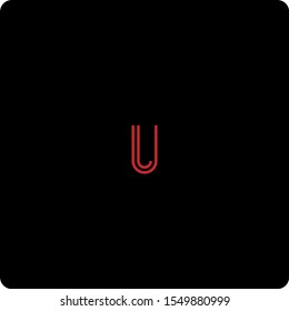 Line letter U logotype. Abstract moving airy logo icon design, ready symbol creative vector sign.