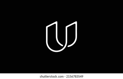 Line letter U logotype. Abstract moving airy logo icon design, ready symbol creative vector sign.