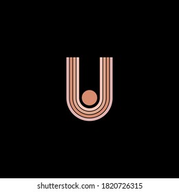 Line letter U logotype pastel colors. Unique modern for company and business identity