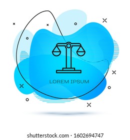 Line Libra zodiac sign icon isolated on white background. Astrological horoscope collection. Abstract banner with liquid shapes. Vector Illustration