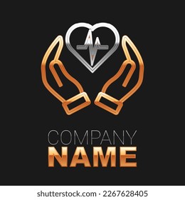 Line Life insurance icon isolated on black background. Security, safety, protection, protect concept. Colorful outline concept. Vector