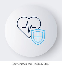 Line Life insurance with shield icon isolated on white background. Security, safety, protection, protect concept. Colorful outline concept. Vector