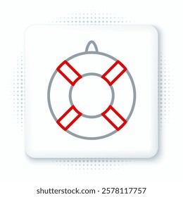 Line Lifebuoy icon isolated on white background. Lifebelt symbol. Colorful outline concept. Vector