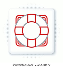 Line Lifebuoy icon isolated on white background. Lifebelt symbol. Colorful outline concept. Vector