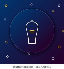 Line Lift bag icon isolated on blue background. Diving underwater equipment. Colorful outline concept. Vector