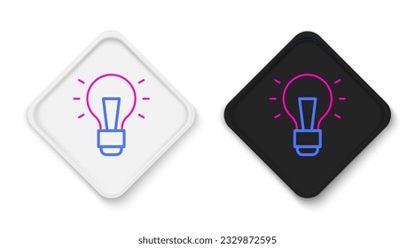 Lámpara de luz de línea con el concepto de icono de idea aislado en fondo blanco. Símbolo de energía e ideas. Concepto de inspiración. Concepto de esquema colorido. Vector
