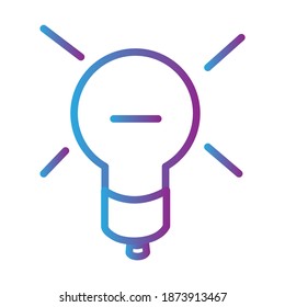 Line light bulb icon on white background. Vector badge with an idea for the design of startups, online trainings, schools, universities. For logos and banners.