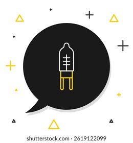 Line Light emitting diode icon isolated on white background. Semiconductor diode electrical component. Colorful outline concept. Vector