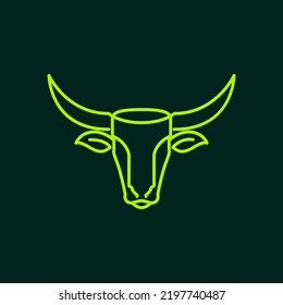 line light livestock head logo design