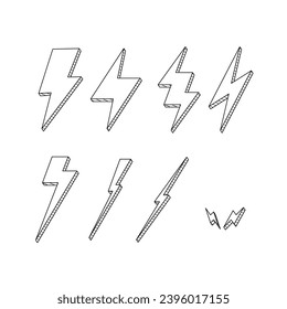 Line Lightening Thunderbolt Illustration Vector Icon Electric Spark Vector