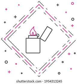 Icono de Iluminación de línea aislado en fondo blanco. Concepto de esquema colorido. Ilustración vectorial