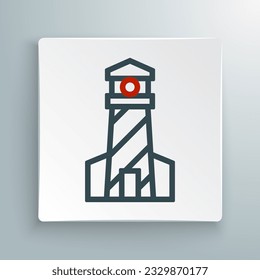 Line Lighthouse icon isolated on white background. Colorful outline concept. Vector