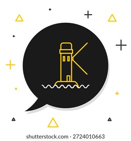 Icono del faro de la línea aislado en el fondo blanco. Concepto de contorno colorido. Vector