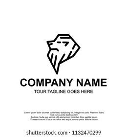 line lion head logo design