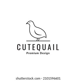 line little bird quail logo symbol icon vector graphic design illustration idea creative 