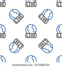 Line Live report icon isolated seamless pattern on white background. Live news, hot news. Colorful outline concept. Vector