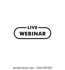 Line Live Webinar button icon vector