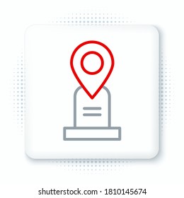 Line Location grave icon isolated on white background. Colorful outline concept. Vector