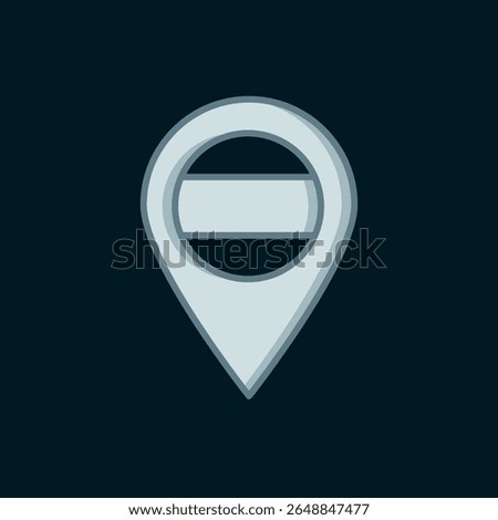 Line Location Russia icon isolated on black background. Navigation, pointer, location, map, gps, direction, place, compass, search concept. Flat filled outline style with shadow. Vector
