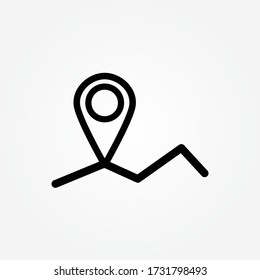 ubicación de línea, icono de mapa en estilo plano. Ubicación, símbolo de mapa para el diseño de su sitio web, logotipo, aplicación, vector de interfaz de usuario