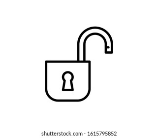 Line Lock icon isolated on white background. Outline symbol for website design, mobile application, ui. Lock pictogram. Vector illustration, editable stroke. Eps10