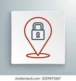 Line Lock icon isolated on white background. Padlock sign. Security, safety, protection, privacy concept. Colorful outline concept. Vector