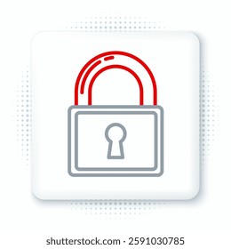 Line Lock icon isolated on white background. Padlock sign. Security, safety, protection, privacy concept. Colorful outline concept. Vector