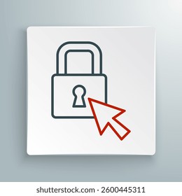 Line Lock icon isolated on white background. Padlock sign. Security, safety, protection, privacy concept. Colorful outline concept. Vector
