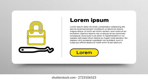 Selecciones de bloqueo de línea o selecciones de bloqueo para el icono de selección de bloqueo aislado sobre fondo blanco. Concepto de contorno colorido. Vector