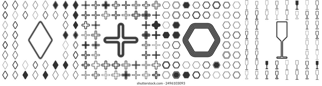 Line logo design collection on white background