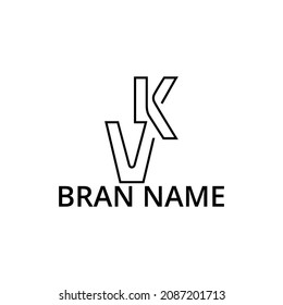 Ein Logo-Design in Form der Buchstaben V und K, das als Markenidentität geeignet ist