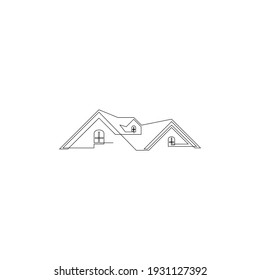 line logo design of real estate house market agency