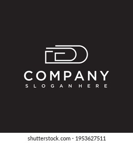 line logo design vector letter GG clip