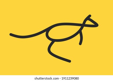 The line logo is in the form of a kangaroo whose body is the symbol of infinity. simple, meaningful, minimalist