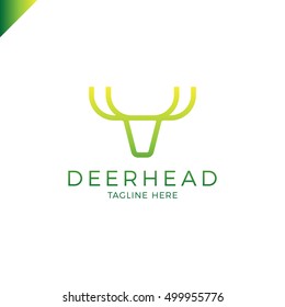 The line logo is minimalist in the form of a deer head with antlers