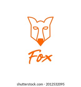 Line logo in the shape of a fox animal, with a simple and modern style
