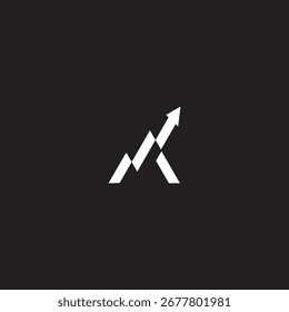 logotipo de linha Um sinal seta tecnologia elemento ilusão