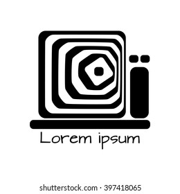 Line logo snail. Vector Image.