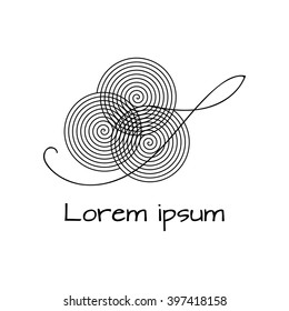Line logo snail. Vector Image.