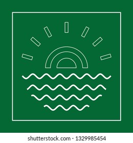 Line logo sun wave icon designs vector