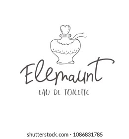 Line logo of woman perfume. Style design element for branding.