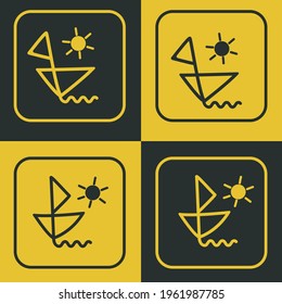 Line logos: boats with sun